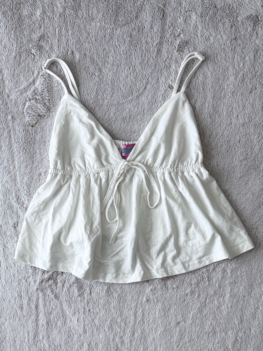 Edikted White Tie-Front Spaghetti Strap Camisole